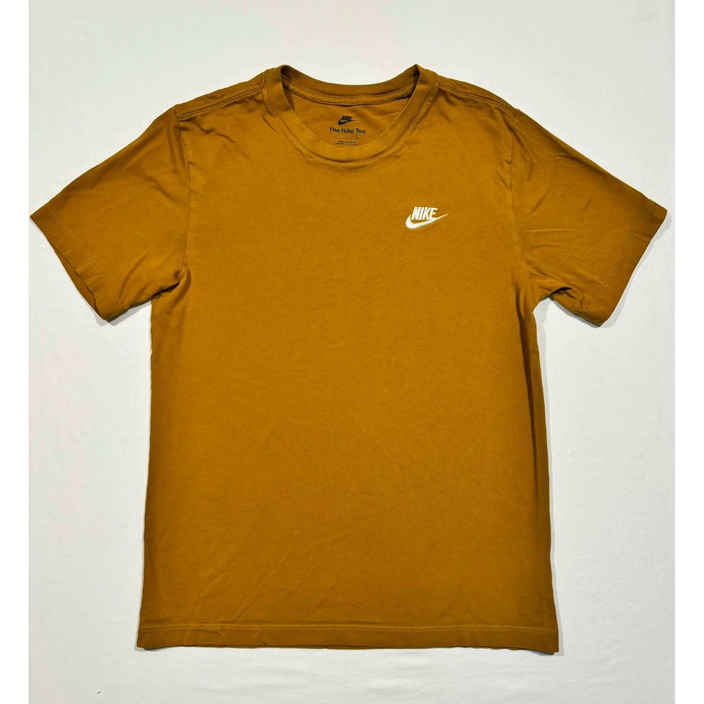 Nike The Nike Tee Mens Small Mustard Yellow Short Sleeve Futura Logo T-Shirt